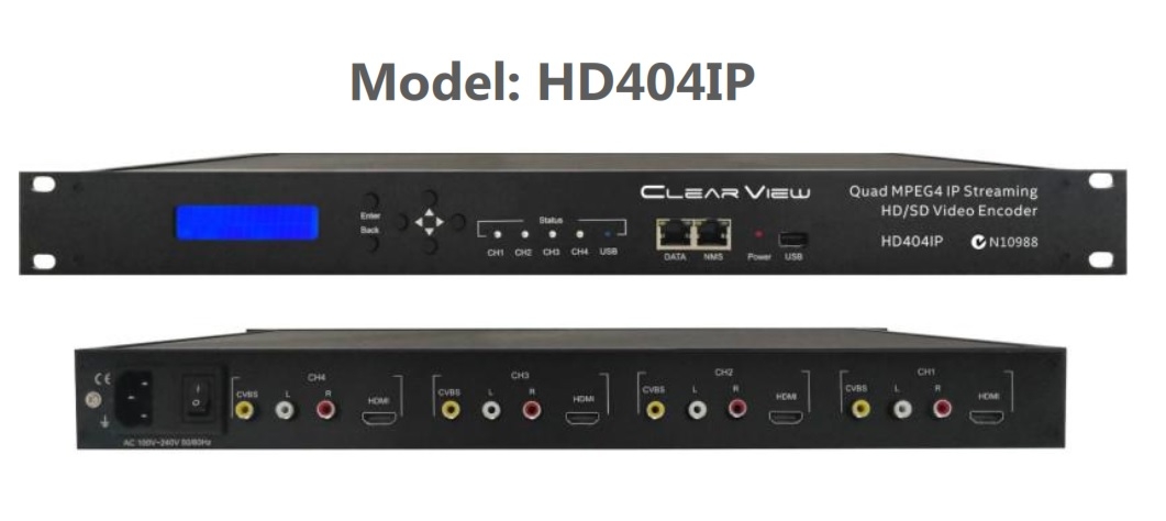 ClearView HD404IP MPEG4, 4 HDMI and 4 x CVBS to IP Streamer-0